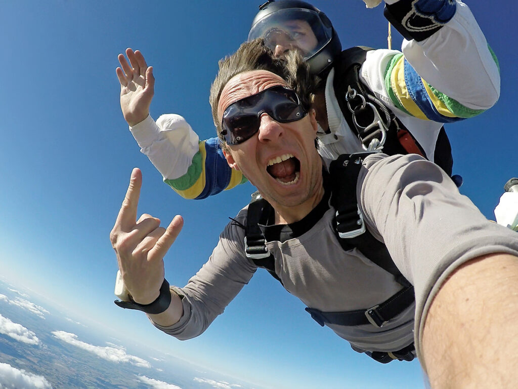 Selfie in paracadute biposto